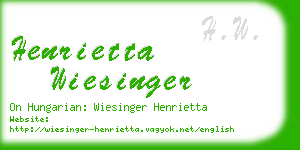 henrietta wiesinger business card